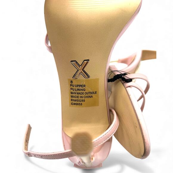 NWT Express 8 Strappy stiletto sandals gold-colored heels like Cult Gaia Lydia - Picture 5 of 6